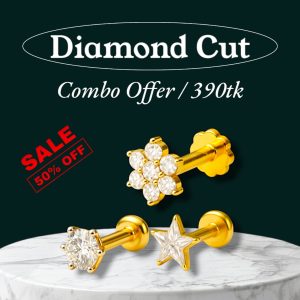 3 Original Diamond Cut Nosepin Combo