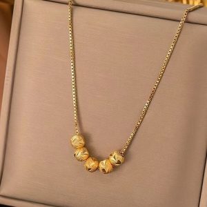 22K Gold Polished 5 Ball Primium Locket With Ring, Nosepin