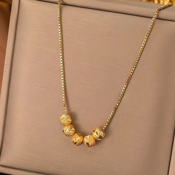 22K Gold Polished 5 Ball Primium Locket With Ring, Nosepin